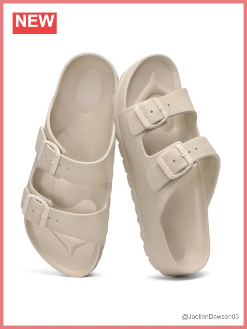 Women's Comfort EVA Sandals Arch Support Beach Slides Adjustable Double Buckle